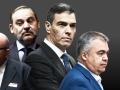Koldo García, José Luis Ábalos, Pedro Sánchez y Santos Cerdán