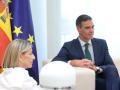 Madrid, Spain; June 16, 2025.- Pedro Sanchez, President of Spain, meets with Yolanda Díaz, leader of the Sumar party, at Moncloa Palace, following the Executive Committee meeting of the Spanish Socialist Workers' Party, which Sánchez leads, embroiled in corruption issues. The Sumar leader only manages to extract from Sánchez a commitment to "urgently" convene the monitoring committee for the coalition agreement. Photo: Juan Carlos Rojas *** Local Caption *** .