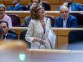 La vicepresidenta primera y Ministra de Hacienda, María Jesús Montero, interviene durante un pleno en el Senado
