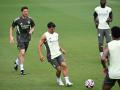 Xabi Alonso, en un entrenamiento con el Real Madrid en Miami