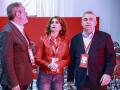 María Jesús Montero, junto a Santos Cerdán (dcha.) y Juan Espadas (dcha.), en el último Congreso Federal del PSOE, el pasado noviembre