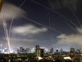 Domo de Hierro de Israel interceptando misiles Iraníes, Tel Aviv