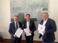 Manuel Murillo, Leopoldo Izquierdo y Manuel Luque