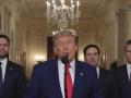 El presidente Donald Trump durante su comparecencia desde la Casa Blanca