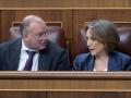 El portavoz del PP en el Congreso, Miguel Tellado, y la secretaria general del PP, Cuca Gamarra
