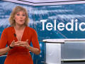 Marta Carazo, durante su mensaje de despedida tras el Telediario