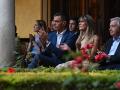 El presidente del Gobierno, Pedro Sánchez, y su mujer, Begoña Gómez, durante la inauguración de la cumbre de la ONU en Sevilla