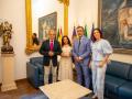 Salvador Fuentes, con los firmantes de los convenios