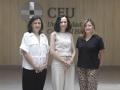 Las profesoras de la CEU UCH Beatriz Rodríguez Díez-Caballero, Laura García-Garcés e Isabel Serra Guillén, investigadoras del proyecto “Delirium Zero”, premiado por la Conferencia Nacional de Decanos de Enfermería (CNDE).