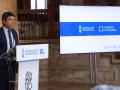 Imagen del presidente de la Generalitat, Carlos Mazón, durante la presentación de la Carpeta Ciudadana