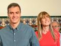 Spanish President Pedro Sanchez and Begoña Gomez during Spanish General Elecctions in Madrid on Sunday, 23 July 2023.