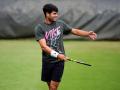 Carlos Alcaraz en un entrenamiento para las semifinales de Wimbledon