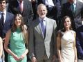 Spanish King Felipe VI, Queen Letizia and Princess Sofia de Borbon during an audience with "Patronato de la Fundacion Comite Español de los Colegios del Mundo" in Madrid. 15 July 2025