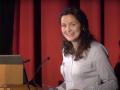 La cooperante española de MSF María Hernández, durante una conferencia en Madrid