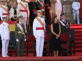 Los Reyes y la Princesa de Asturias en la entrega de despachos en Marín el año pasado