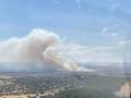 Incendio forestal localizado este sábado en el término municipal de la localidad pacense de Valdecaballeros