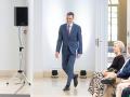 Imagen de Pedro Sánchez tomada este lunes en el Palacio de La Moncloa durante la rueda de prensa de balance del curso político
