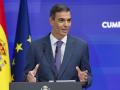 El presidente del Gobierno, Pedro Sánchez, durante la rueda de prensa en Moncloa