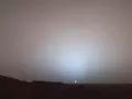 Atardecer en el cráter Gusev, en Marte