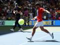 Carlos Alcaraz, en un entrenamiento previo al US Open