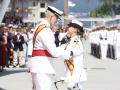 El Rey Felipe VI impone a Su Alteza Real la Princesa de Asturias la Gran Cruz del Mérito Naval con distintivo blanco