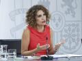 La vicepresidenta María Jesús Montero, durante la rueda de prensa