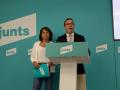 El vicepresidente y portavoz de Junts, Josep Rius, comparece junto a la diputada Anna Erra