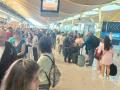 Colas en el aeropuerto de Barajas.