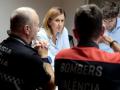 La alcaldesa de Valencia, María José Catalá, reunida durante la alerta roja