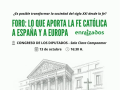Cartel del foro 'Lo que aporta la fe católica a España y a Europa'