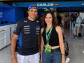 Isabel Díaz Ayuso con Carlos Sainz en el Gran Premio de F1