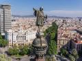Vista aérea del monumento dedicado a Cristóbal Colón en Barcelona