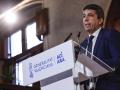 El presidente de la Generalitat valenciana, Carlos Mazón, durante una declaración institucional