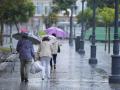 Transeuntes bajo sus paraguas durante la intensa lluvia. A 11 de octubre de 2024, en Cádiz (Andalucía, España). La Agencia Estatal de Meteorología (Aemet) ha activado para este viernes avisos de nivel naranja por lluvia y amarillo por tormenta en la mitad occidental andaluza, en concreto, en Huelva, Sevilla, Córdoba, Cádiz y Jaén, que se prolongarán durante todo el fin de semana. Todo ello, tras el frente asociado al huracán 'Kirk' que se asentó el pasado martes en la península y que se ha despedido de ella el jueves, dando paso a una nueva borrasca atlántica que se aproxima a la Península para descolgarse en el golfo de Cádiz.

Joaquin Corchero / Europa Press
11/10/2024