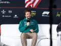 Fernando Alonso, durante la rueda de prensa previa al GP de Las Vegas