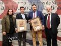 Jorge Casals y Francisco José Palazón de La plaça y Germán Estela de Terra
de bous recogieron el premio Tertulia Taurina Amigos de Nimes