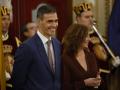 Pedro Sánchez junto a la presidenta del Congreso, Francina Armengol