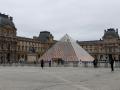 Imagen del acceso principal al Museo del Louvre desde los jardines de las Tullerías