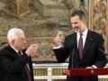 El Rey con el presidente de Palestina en 2017, durante una visita oficial de Mahmoud Abbas a España