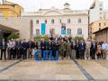Imagen de los asistentes al curso de la OTAN en las puertas del Palacio de Colomina, Valencia