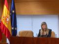 La mujer del presidente del Gobierno, Begoña Gómez, durante la Comisión de Investigación sobre programas de cátedras y postgrados de la Universidad Complutense de Madrid y empresas financiadoras, en la Asamblea de Madrid