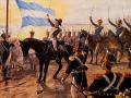 Primer izamiento de la bandera argentina por el general Manuel Belgrano