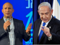 El ex primer ministro israelí Naftali Bennett y el actual primer ministro Benjamín Netanyahu