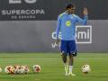 Lamine Yamal, en un entrenamiento previo a la final de la Supercopa de España