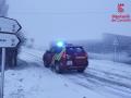 Imagen de la intensa nevada en el puerto de Torremiró de Castellón por la borrasca Harry.