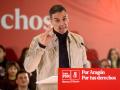 El presidente del Gobierno, Pedro Sánchez, este domingo en un mitin en Huesca