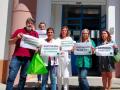 Miembros de Satse Córdoba pidiendo la sustitución de las reducciones de jornada