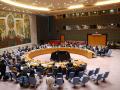 Miembros del Consejo de Seguridad de las Naciones Unidas asisten a una reunión sobre la situación en Oriente Medio en la sede de las Naciones Unidas