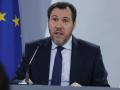 El ministro de Transportes, Óscar Puente, durante la rueda de prensa en la Moncloa
