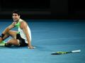 Carlos Alcaraz celebra el triunfo conseguido en el Open de Australia